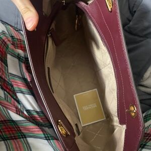 Micheal Khors Dark Cherry Leather Hand Bag